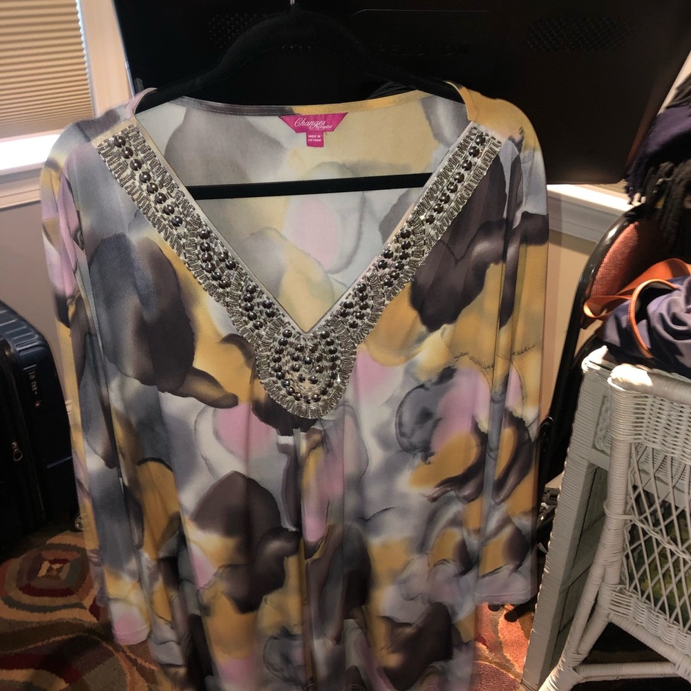 Multicolored  studded blouse never worn 20/22